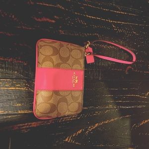 Pink Coach Wristlet